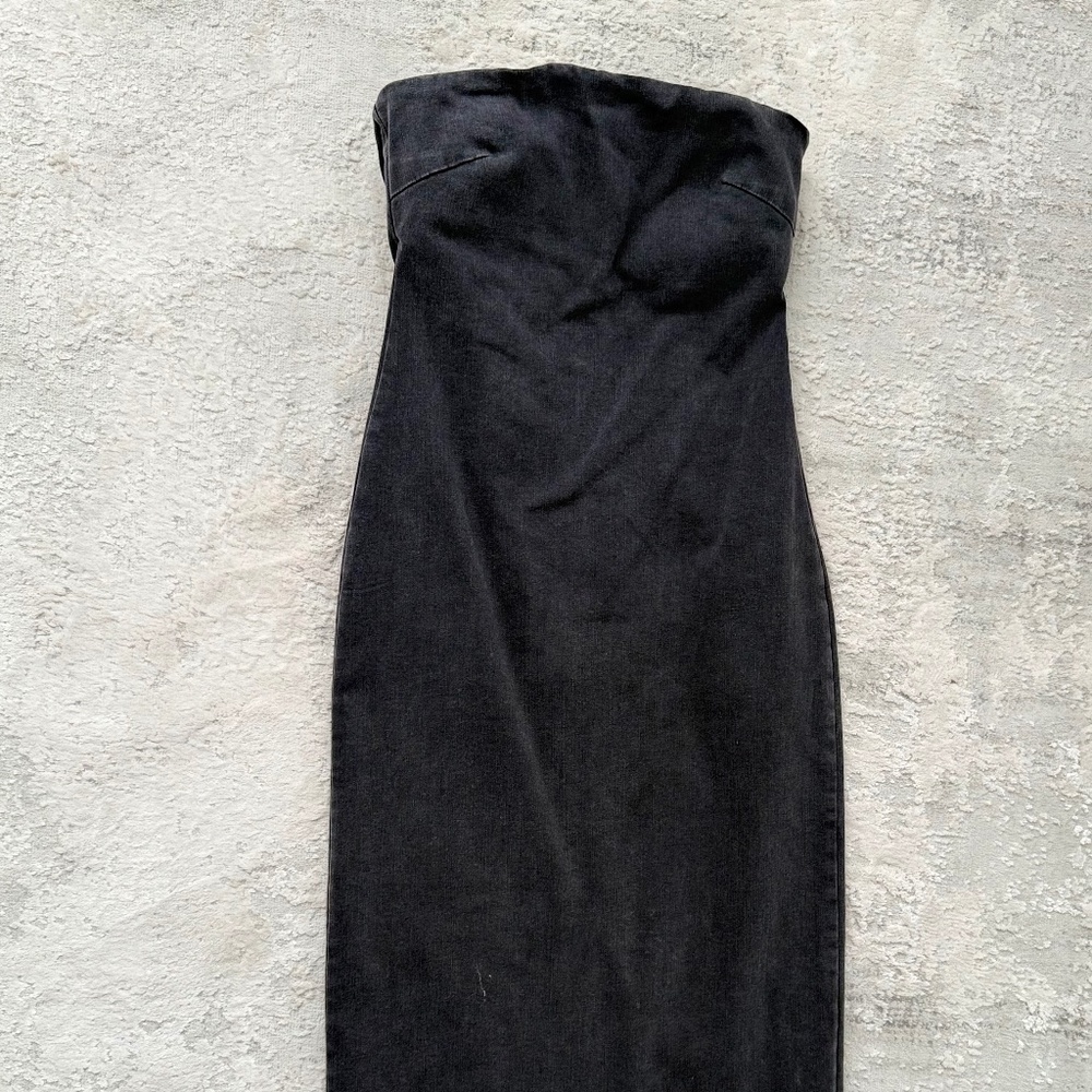 Denim Tube Midi Dress